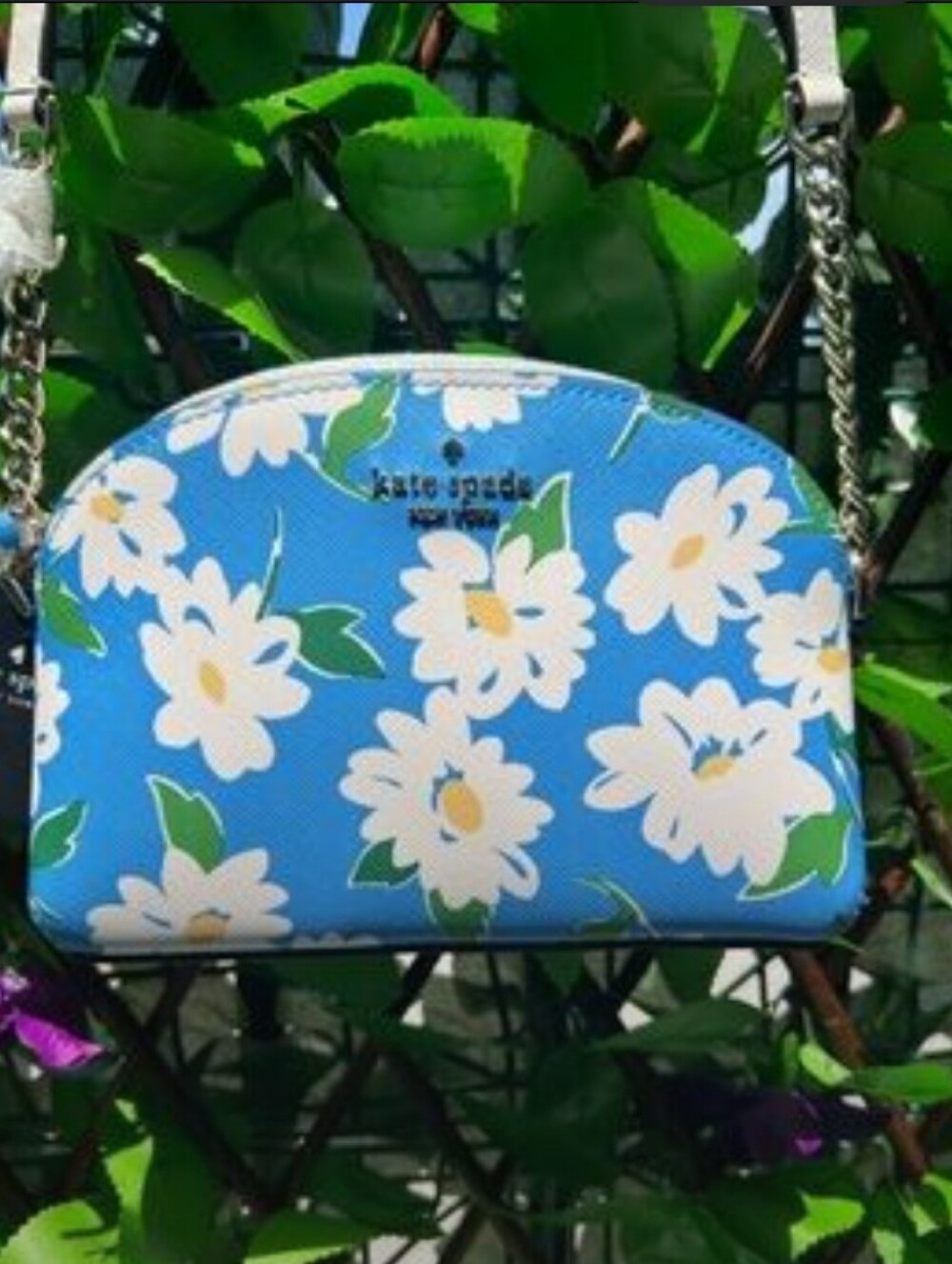 Kate Spade-Cameron Dome Charming Daisy 🌼Hill Crossbody Bag (Tide Pool 🩵)